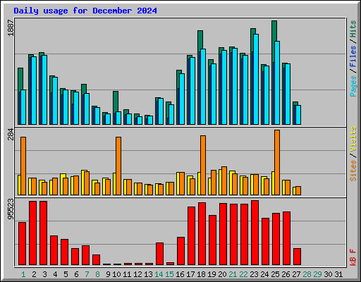 Daily usage for December 2024