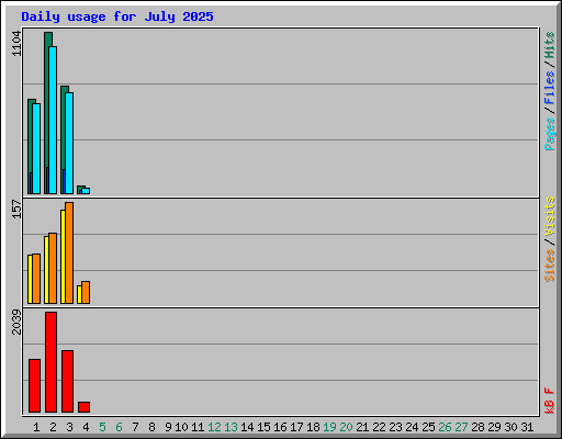 Daily usage for July 2025