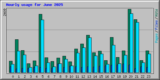 Hourly usage for June 2025