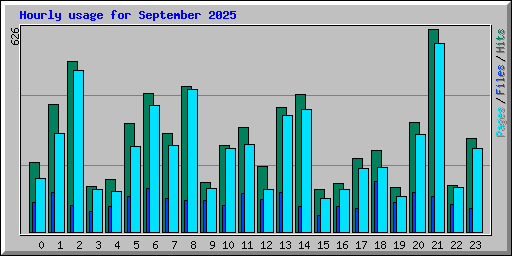 Hourly usage for September 2025