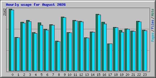 Hourly usage for August 2026
